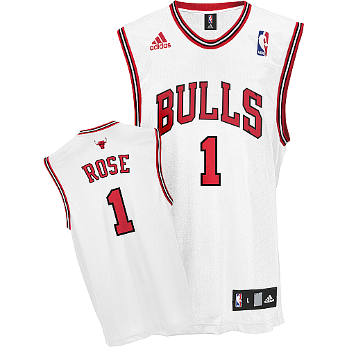 Derrick Rose Jersey White Home #1 NBA Chicago Bulls Jersey