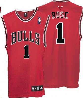 Rose Red Jersey, NBA Chicago Bulls #1 Jersey