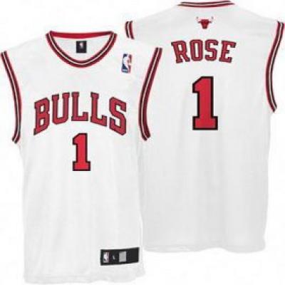 White Derrick Rose NBA Chicago Bulls #1 Jersey