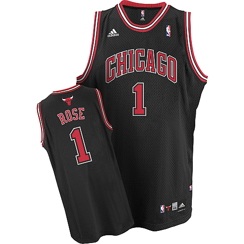 Chicago Bulls #1 Derrick Rose Black Swingman Jersey