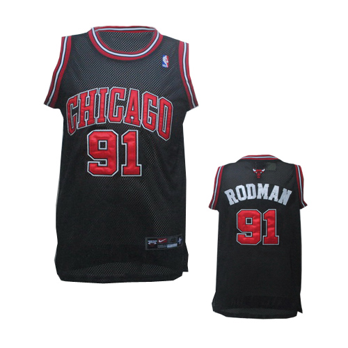 #91 Rodman Black NBA Chicago Bulls Jersey