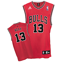 #13 Joakim Noah Road Red Chicago Bulls Jersey