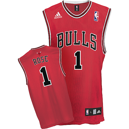 Bulls #1 Derrick Rose Road Red NBA Jersey