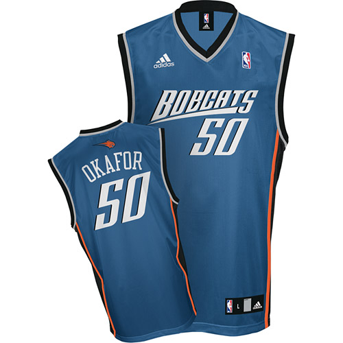 Bobcats #50 Emeka Okafor Alternate Blue NBA Jersey