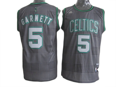 Kevin Garnett Road black grid  Celtics Jersey