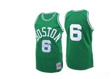 Green  Bill Russell Celtics #6 Jersey