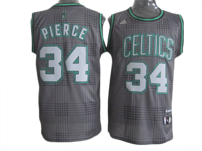 black grid Paul Pierce Kelly NBA Boston Celtics #34 Jersey