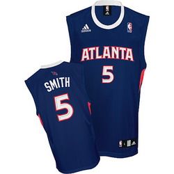 Hawks #5 Josh Smith Road Dark Blue NBA Jersey