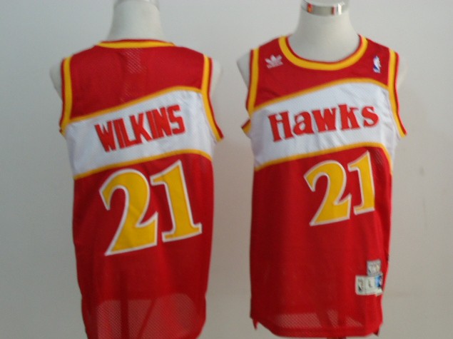 Atlanta Hawks #21 Wilkins Red NBA jersey