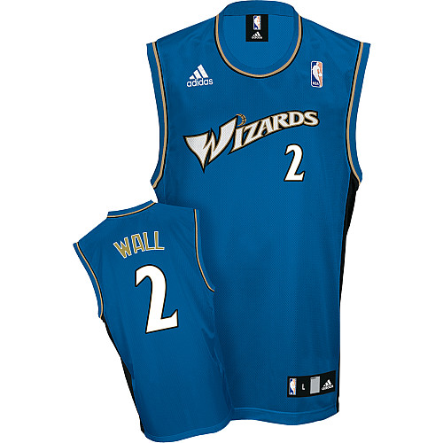 Washington Wizards #2 John Wall Blue Adidas Logo NBA jersey
