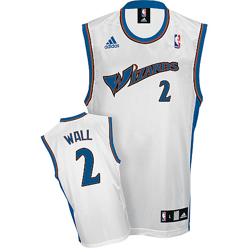 Adidas Logo NBA #2 White John Wall Washington Wizards jersey