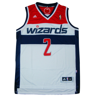 John Wall Jersey: NBA #2 Washington Wizards Jersey in white with red