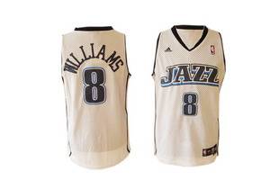 Williams Jersey: NBA #8 Utah Jazz Jersey in Cream