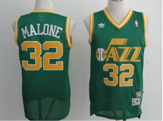 green Karl Malone jersey, Utah Jazz #32 NBA jersey