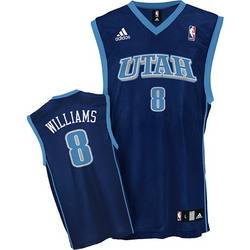 NBA #8 Blue Deron Williams Road Utah Jazz jersey