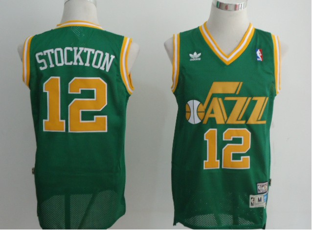 John Stockton Jersey green #12 NBA Utah Jazz Jersey