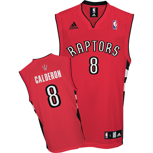 Jose Calderon Road Jersey: #8 NBA Toronto Raptors Jersey in Red