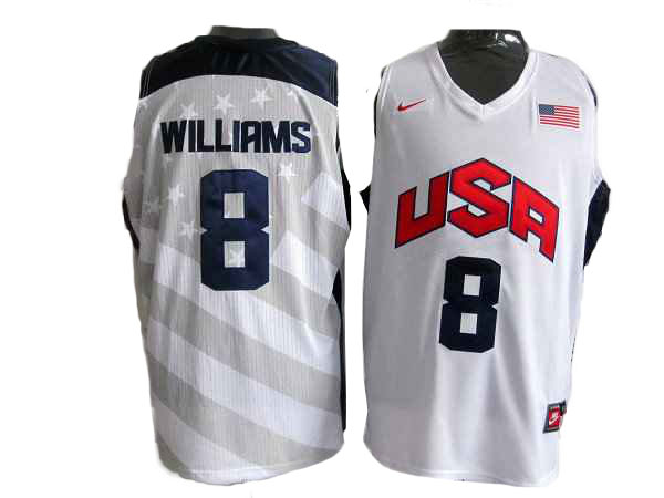 White Williams Jersey, NBA Team USA #8 Jersey