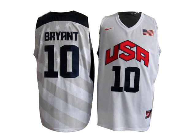 Bryant Jersey White #10 NBA Team USA Jersey