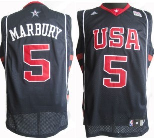 Team USA #5 Marbury Navy Blue Swingman Basketball NBA Jersey