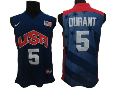 Blue Durant Team USA #5 Jersey