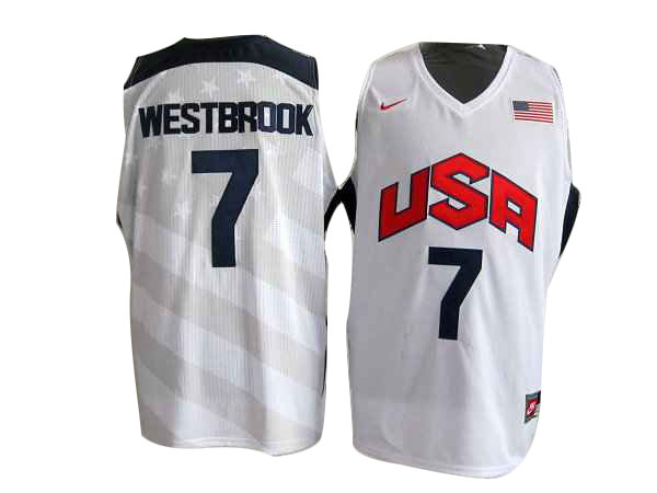 Westbrook Jersey White #7 NBA Team USA Jersey