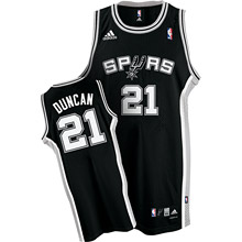 Tim Duncan Road Jersey: NBA Swingman #21 San Antonio Spurs Jersey in Black