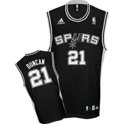 San Antonio Spurs #21 Tim Duncan NBA jersey in Black