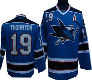 Blue Joe Thornton NHL San Jose Sharks #19 Jersey