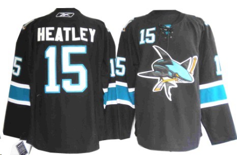 Black Dany Heatley 3rd Edition NHL San Jose Sharks #15 Jersey