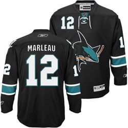 #12 Patrick Marleau Black NHL San Jose Sharks Jersey