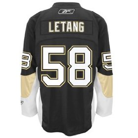 #58 Letang Black NHL Pittsburgh Penguins Jersey