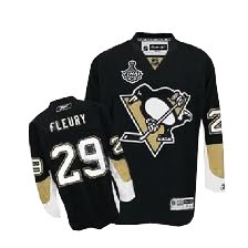 Black Andre Fleury Jersey, NHL Pittsburgh Penguins #29 Stanley Cup Patch Jersey