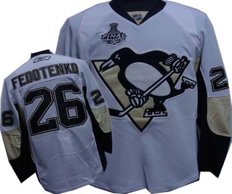 #26 Fedotenko White NHL Pittsburgh Penguins Jersey