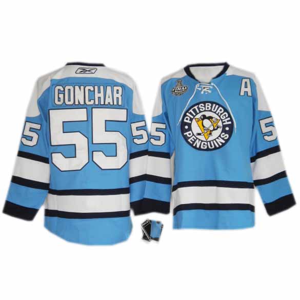 Gonchar Jersey: #55 NHL Pittsburgh Penguins Jersey In Blue