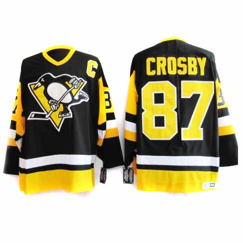 Penguins #87 Sidney Crosby Black NHL Jersey