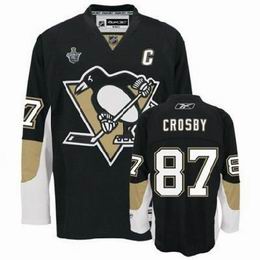 Crosby Jersey: Stanley Cup #87 NHL Pittsburgh Penguins Jersey In Black