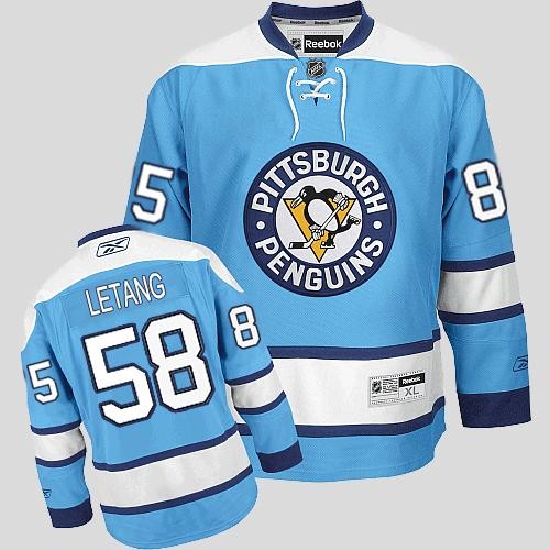 Blue Kris Letang Premier Third NHL Pittsburgh Penguins #58 Jersey