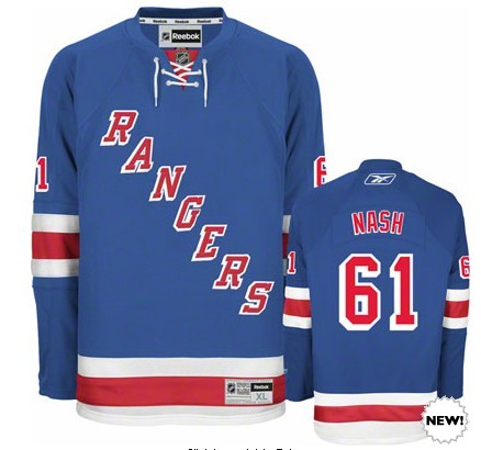 New York Rangers #61 Nash Home Royal Blue NHL Premier jersey