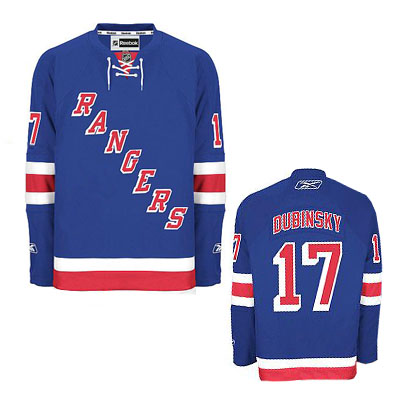 Brandon Dubinsky Jersey: NHL #17 New York Rangers Jersey in blue