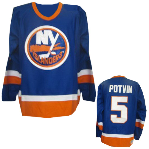 Denis Potvin Jersey: NHL #5 New York Islanders Jersey in Baby Blue