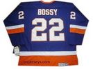 New York Islanders #22 Mike Bossy NHL Throwback Sewed jersey in Blue