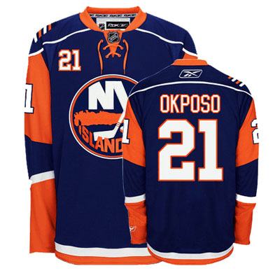 Okposo Jersey: NHL #21 New York Islanders Jersey in Blue
