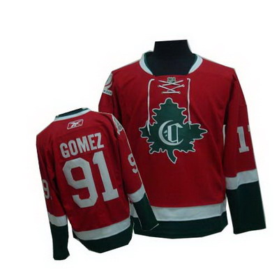 #91 Gomez Red  Montreal Canadiens Hockey jersey