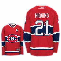 Montreal Canadiens #21 Higgins CH Patch NHL jersey in Red 