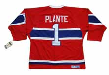 Red  Plante Canadiens #1 CCM NHL Jersey