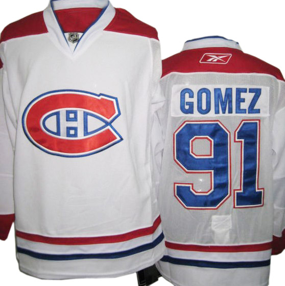 Montreal Canadiens #91 Gomez NHL jersey in White 