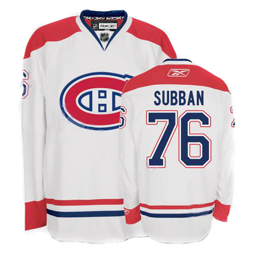 Canadiens #76 Subban White  NHL Jersey