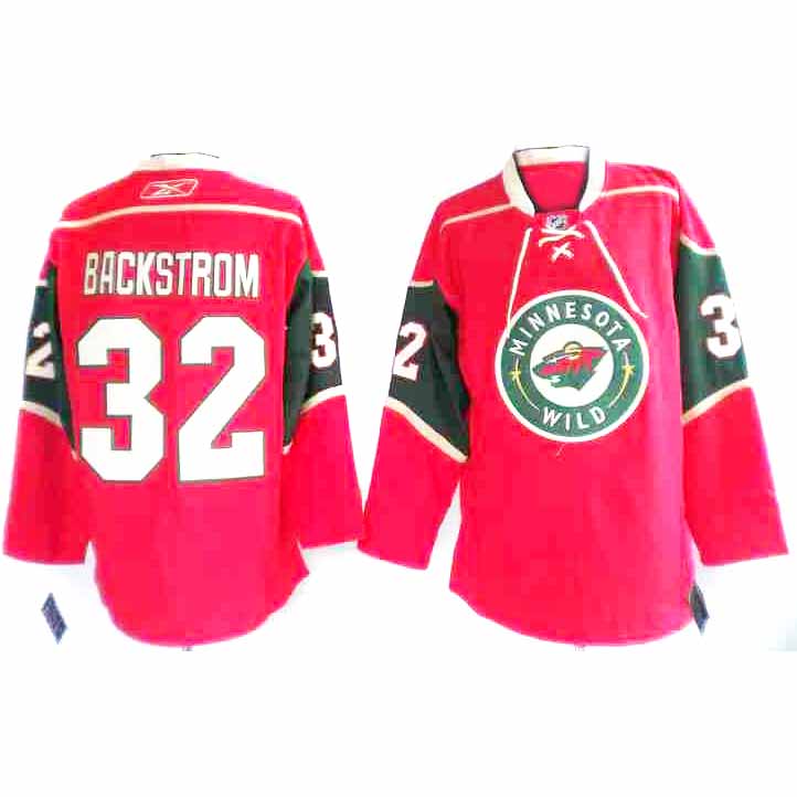 Backstrom Jersey Red  #32 Minnesota Wild NHL Jersey