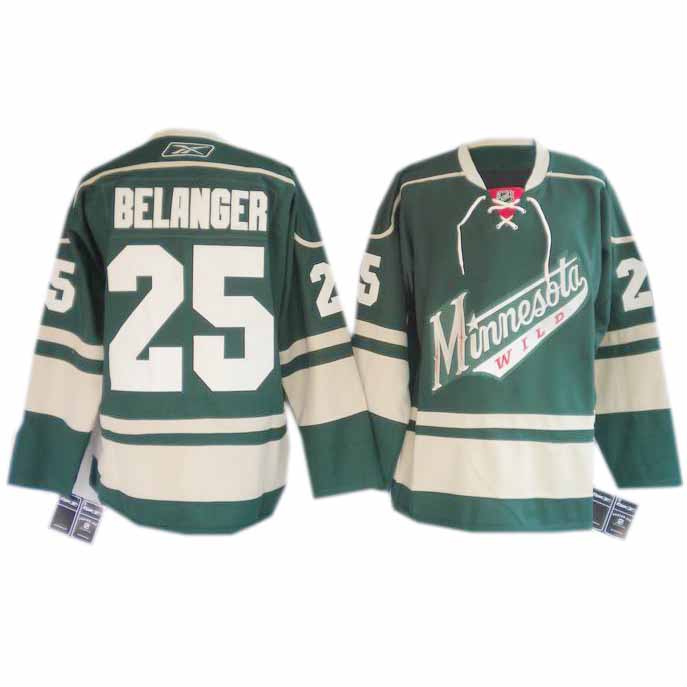 Minnesota Wild #25 Belanger NHL jersey in Green 